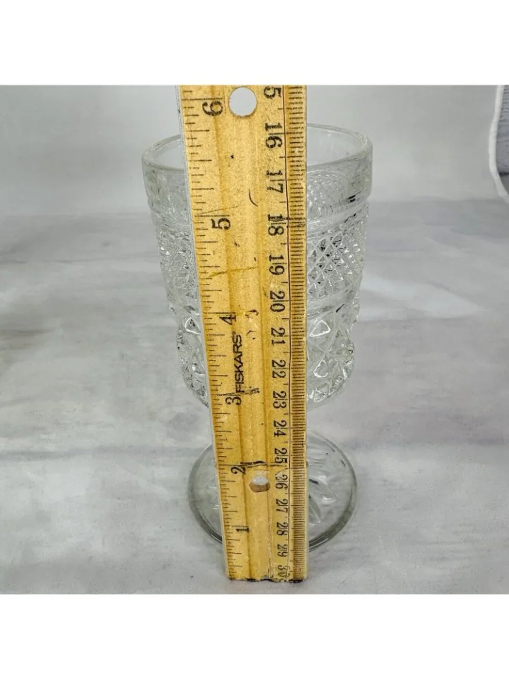 Anchor Hocking WEXFORD Clear Criss-Cross Design Claret Wine 6oz Glasses Set of 4